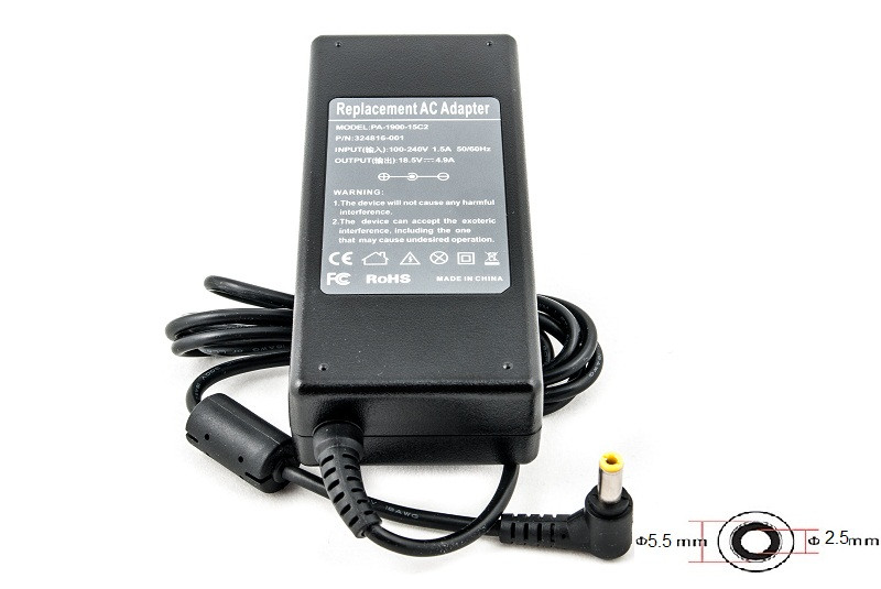 Блок живлення для ноутбуків PowerPlant HP 220V, 18.5V 90W 4.9A (5.5*2.5)