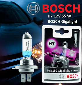 Галогенна лампа BOSCH Gigalight +150% H7 12 V 55 W