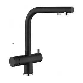 Змішувач для кухні на дві води GAPPO G43752-7 під фільтр, чорний/хром