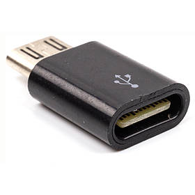 Адаптер PowerPlant USB Type-C (F) — microUSB (M)