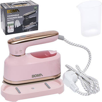 Праска парова міні для горизонтального і вертикального прасування та відпарювання потужність 1100Вт Вага 0,9 кг, рожевий