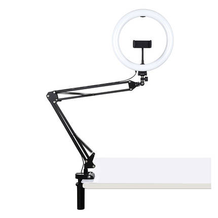 Кільцева USB LED лампа Puluz PKT3090B 10,2" зі струбциною, фото 1