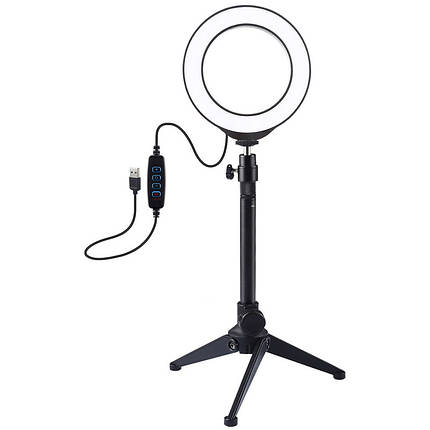 Кільцева USB LED лампа Puluz PKT3031 4.7 "+ настільний штатив, фото 1