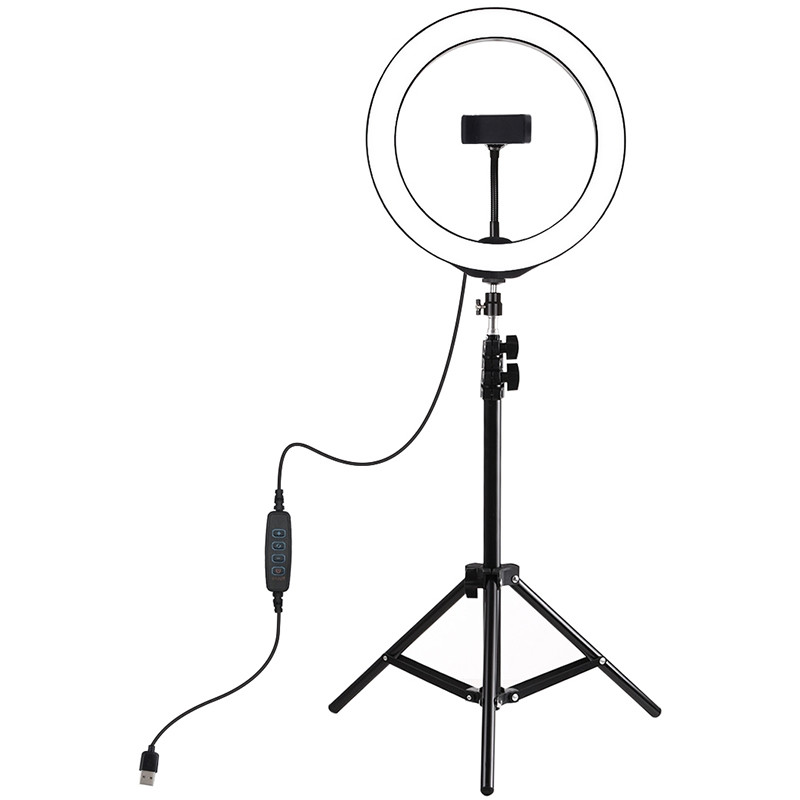 Кільцева USB LED-лампа Puluz PKT3035 10" + штатив 1.1 м