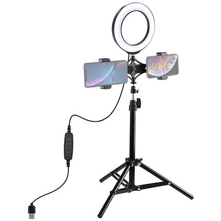 Кільцева USB LED лампа Puluz PKT3037 6.2"+ штатив 70 cм, фото 1