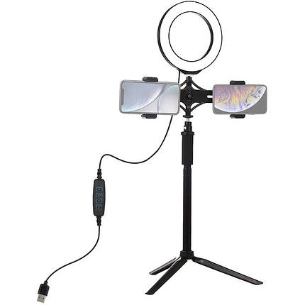Кільцева USB LED лампа Puluz PKT3038 6.2"+ штатив, фото 1