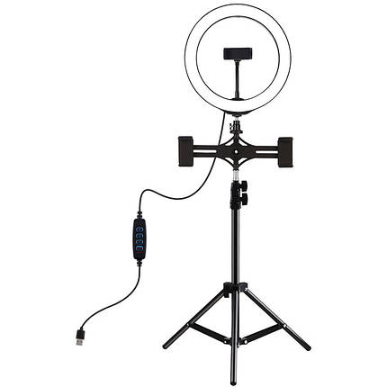 Кільцева USB LED лампа Puluz PKT3053B 10"+ штатив 1.1 м, фото 1