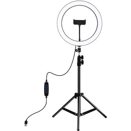 Кільцева USB LED лампа Puluz PKT3056B 11.8"+ штатив 1.1 м, фото 1