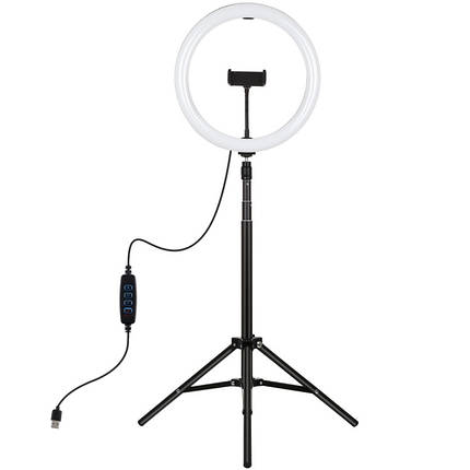 Кільцева USB LED лампа Puluz PKT3061B 11.8"+ штатив 1.65 м, фото 1