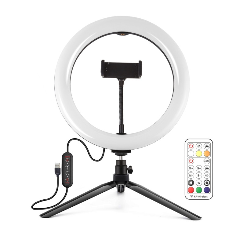Кільцева USB LED лампа Puluz PKT3082B 10" + настільний штатив