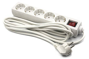 Мережевий фільтр PowerPlant 3м, 3x1.0мм2, 8А, 5 розеток, євростандарт (JY-1052/3)