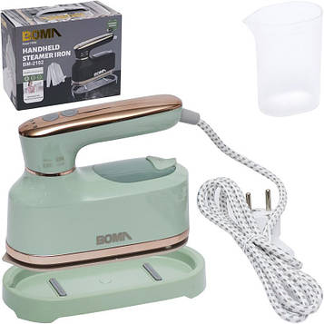 Праска парова міні для горизонтального і вертикального прасування та відпарювання потужність 1100Вт Вага 0,9кг, зелений