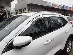 Дефлектори вікон хромовані, вітровики Ford Kuga MK3 2019- (6шт/Autoclover / Південна Корея)