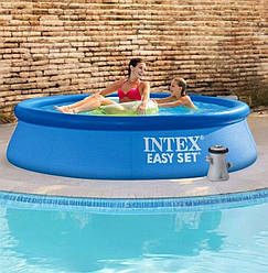 Сімейний наливний басейн 305*76 см + катриджний насос, Intex 28122 "Easy Set"