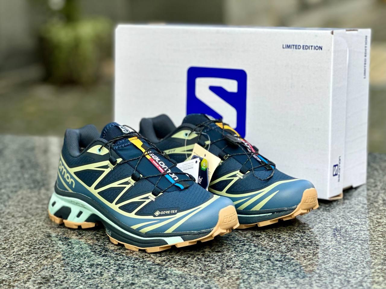Чоловічі кросівки Salomon XT 6 Adv Dover Blue Gore-Tex Сині Взуття Саломон Лаб XT-6 текстиль нейлон система ВОА gore-tex демісезон