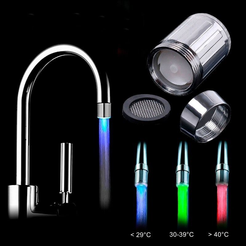 Температурний аератор насадка на кран з підсвічуванням води LED Fauced Light, фото 1