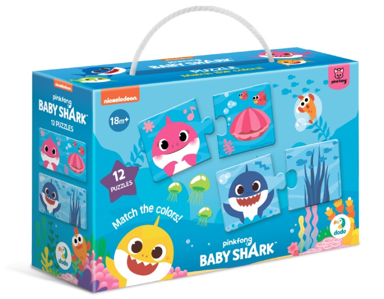Дитячий пазл настільна гра Baby Shark - Бебі Шарк (Малюк акула) - вивчаємо кольори (1-3 роки)