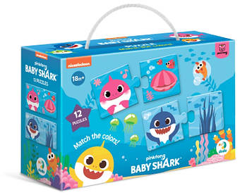 Дитячий пазл настільна гра Baby Shark - Бебі Шарк (Малюк акула) - вивчаємо кольори (1-3 роки)