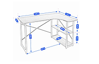 Комп'ютерний письмовий стіл кутовий в стилі Loft 120 см, фото 4