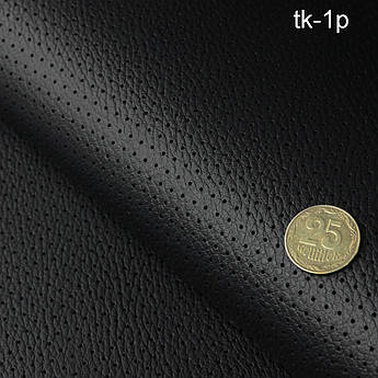 Відріз 0,17м, Термовініл перфорований чорний TK-1p для перетяжки керма, дверних карт, панелей на каучуковій основі
