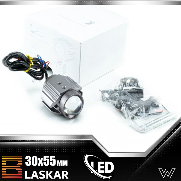 Фара лінзована додаткова LED BLASKAR кругла 30х55 білий + жовтий із лінзою 1 шт.