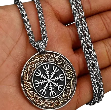 Кулон оберіг Вікінгів - Гальдрастав з ланцюжком! (плаский), фото 1