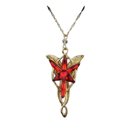 Кулон Арвен Евенстар. Підвіска Arwen Evenstar. Кулон з фільму Володар Перстнів червоно жовта, фото 1