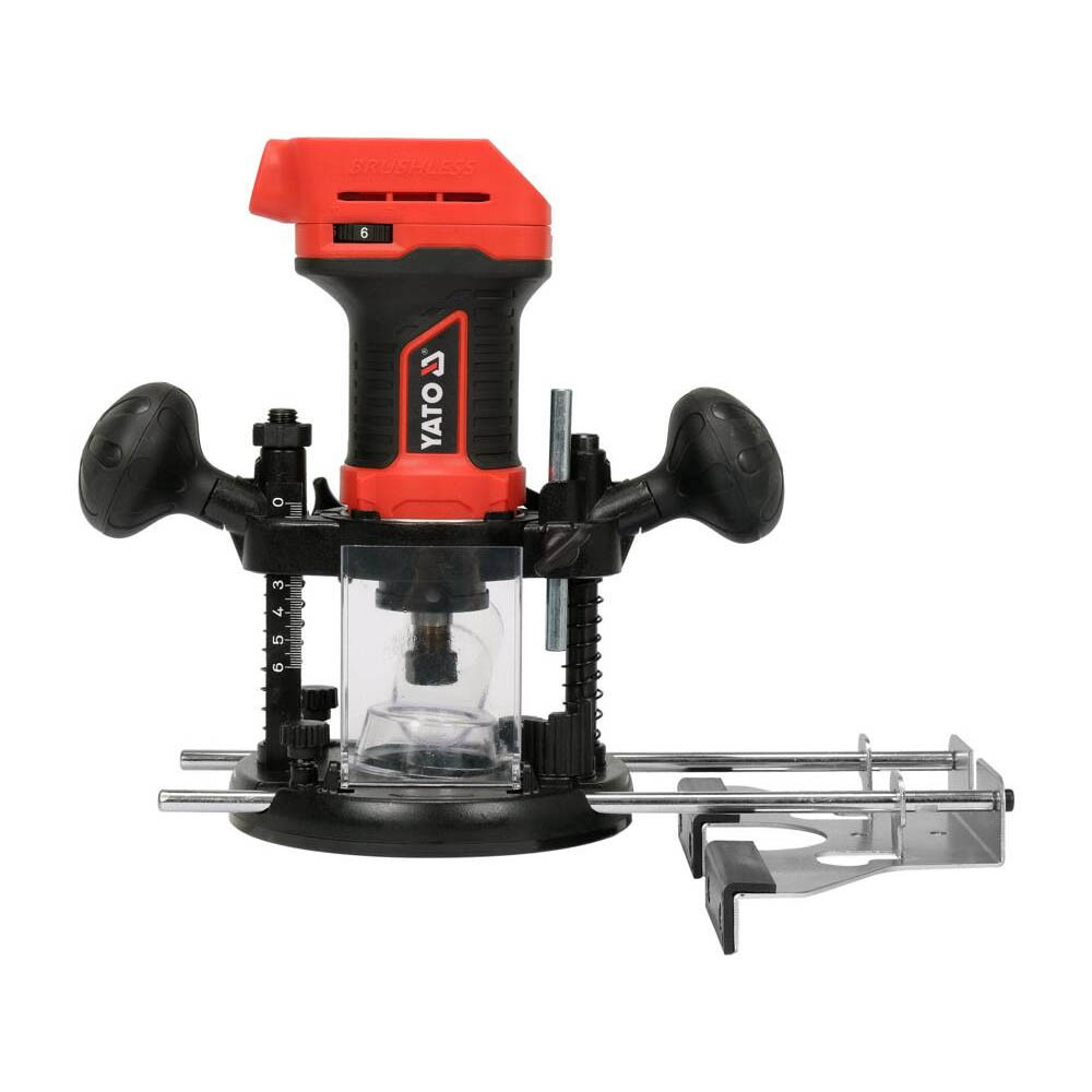 Фрезер ручний акумуляторний Li-Ion 18 V (цанга Ø=6/8 мм) хід 55 мм (без акумулятора) Yato YT-82194, фото 1