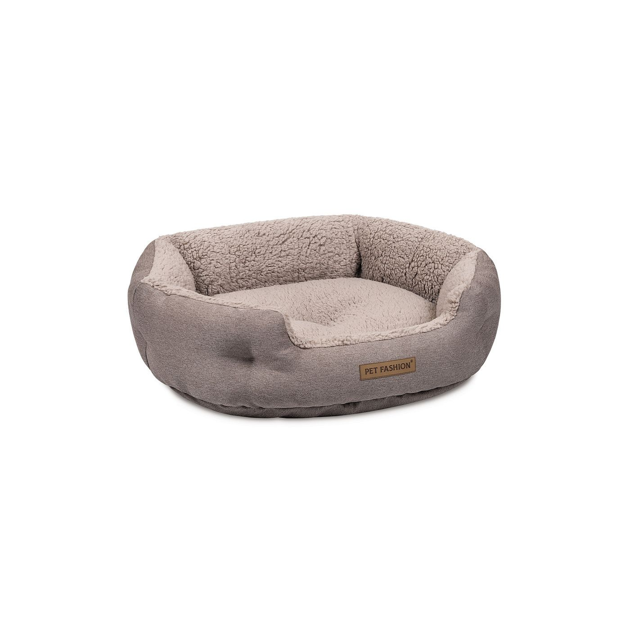 Лежак Pet Fashion BRIG для собак штучне хутро меблева тканина кавовий 58х48х20 см