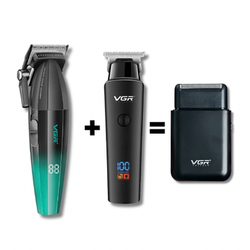 Професійний комбо-набір VGR Professional Машинка + тример (V-003-GN+V-937-M-BL)