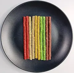 Ласощі для собак AlfPet Жувальні кольорові палички 12,5 см., уп. 100 шт.