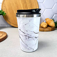 Термокружка 360 мл з нержавіючої сталі Білий граніт ARDESTO Marmo