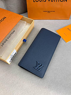 Чоловічий гаманець Louis Vuitton Brazza Aerogram Blue синій гаманець візитниця якість преміум
