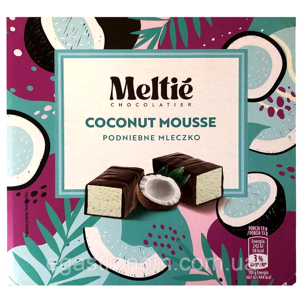 Цукерки пташине молоко кокос Мелті Meltie 380g 12шт/ящ (Код: 00-00017049), фото 1