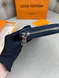 Чоловічий гаманець Louis Vuitton Horizontal Aerogram Blue синій гаманець на блискавці якість преміум, фото 2