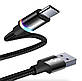 Заряджання USB-кабель Baseus для синхронізації та заряджання Android та інших пристроїв USB Type-C з led-підсвіткою 2, фото 3