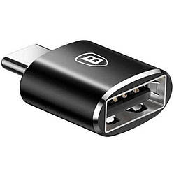 Перехідник BASEUS адаптер USB-C to USB для заряджання та синхронізації Чорний