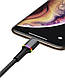 Lightning USB кабель BASEUS для заряджання та синхронізації iPhone iPod iPad з підсвіткою 2 м Чорний, фото 7