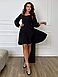 Коктейльне молодіжне коротке жіноче плаття с з зав'язками, чорне, фото 3