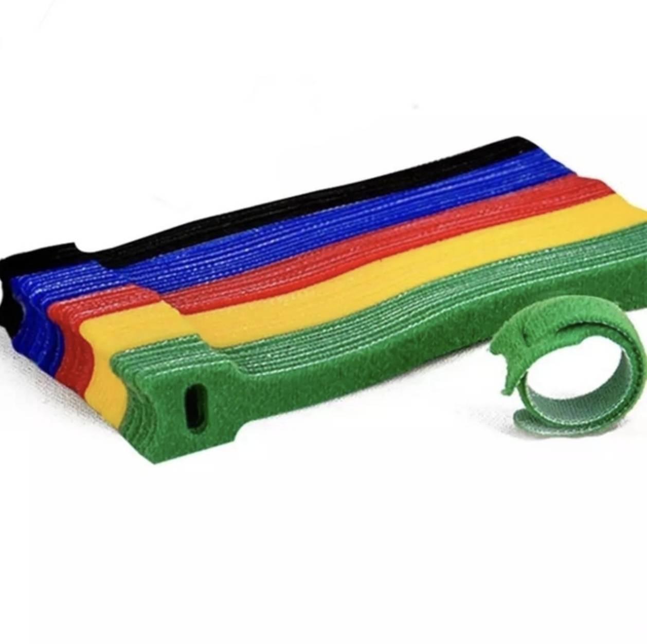 Органайзер кабелю Beus Pro стяжка липучка хомут для дротів 50 штук багаторазові Різнобарвний, фото 1