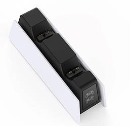 Зарядка для джойстика BebonCool для PlayStation 5 PS 5 DualSense Dualsense Edge на 2 геймпада з LED RGB Білий
