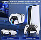 Зарядка для джойстика BebonCool для PlayStation 5 PS 5 DualSense Dualsense Edge на 2 геймпада з LED RGB Білий, фото 4