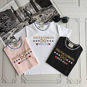 Дитяча, підліткова чорна футболка Дольче для дівчинки, фото 3