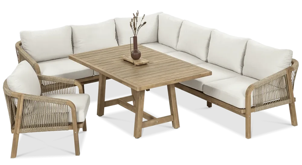 Дерев'яний м'який куточок з акації стіл диван крісло Marigold Furrore 005049z