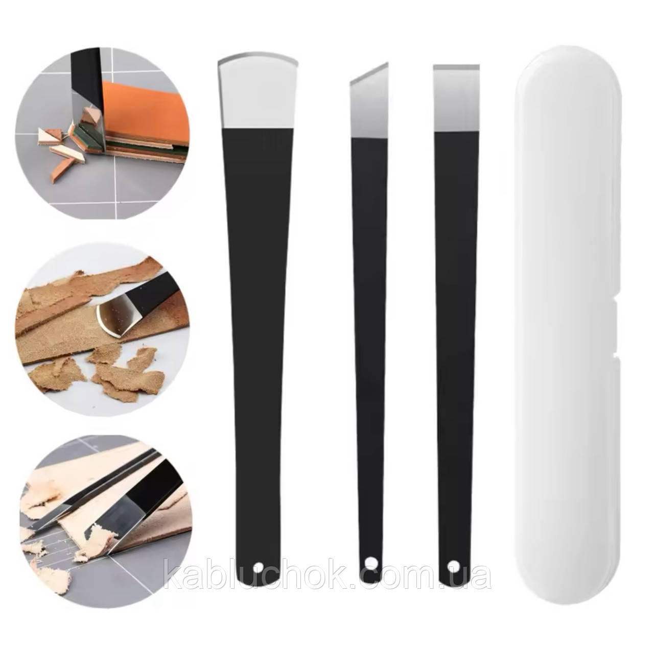 Набір ножів для шкіри 3 предмети., фото 1