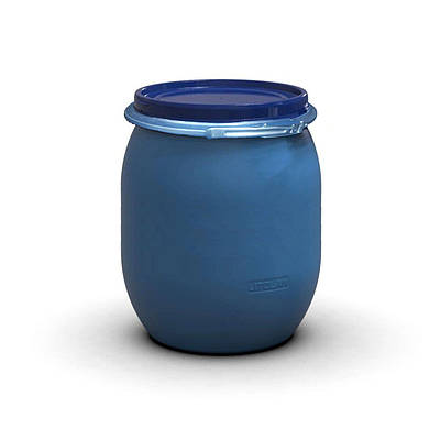 Пластикова бочка Litolan 100л з металевим хомутом герметична харчова