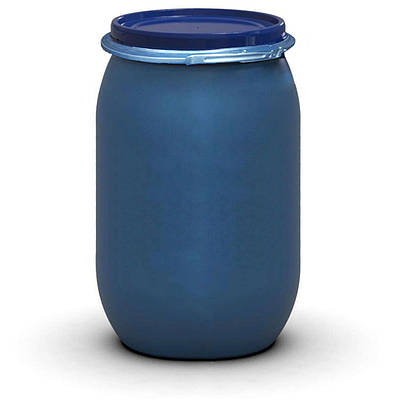 Пластикова бочка Litolan 230л з металевим хомутом герметична харчова