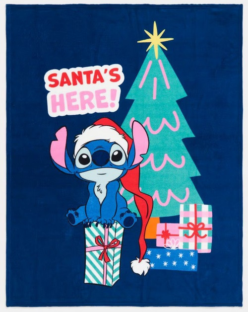 Дитячий флісовий плед Disney новорічний Ліло і Стіч - 130х160 см, фото 1