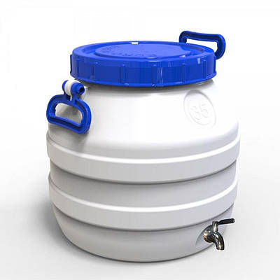 Бідон Євро Пласт 35л харчовий з  нержавіючим краном AISI 304