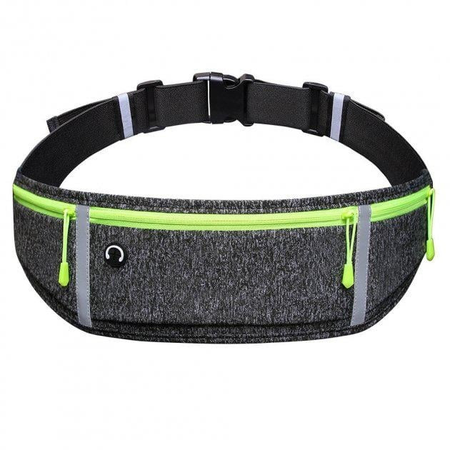 Спортивна сумка для бігу на пояс RunBag з 3 кишенями Grey (050330)